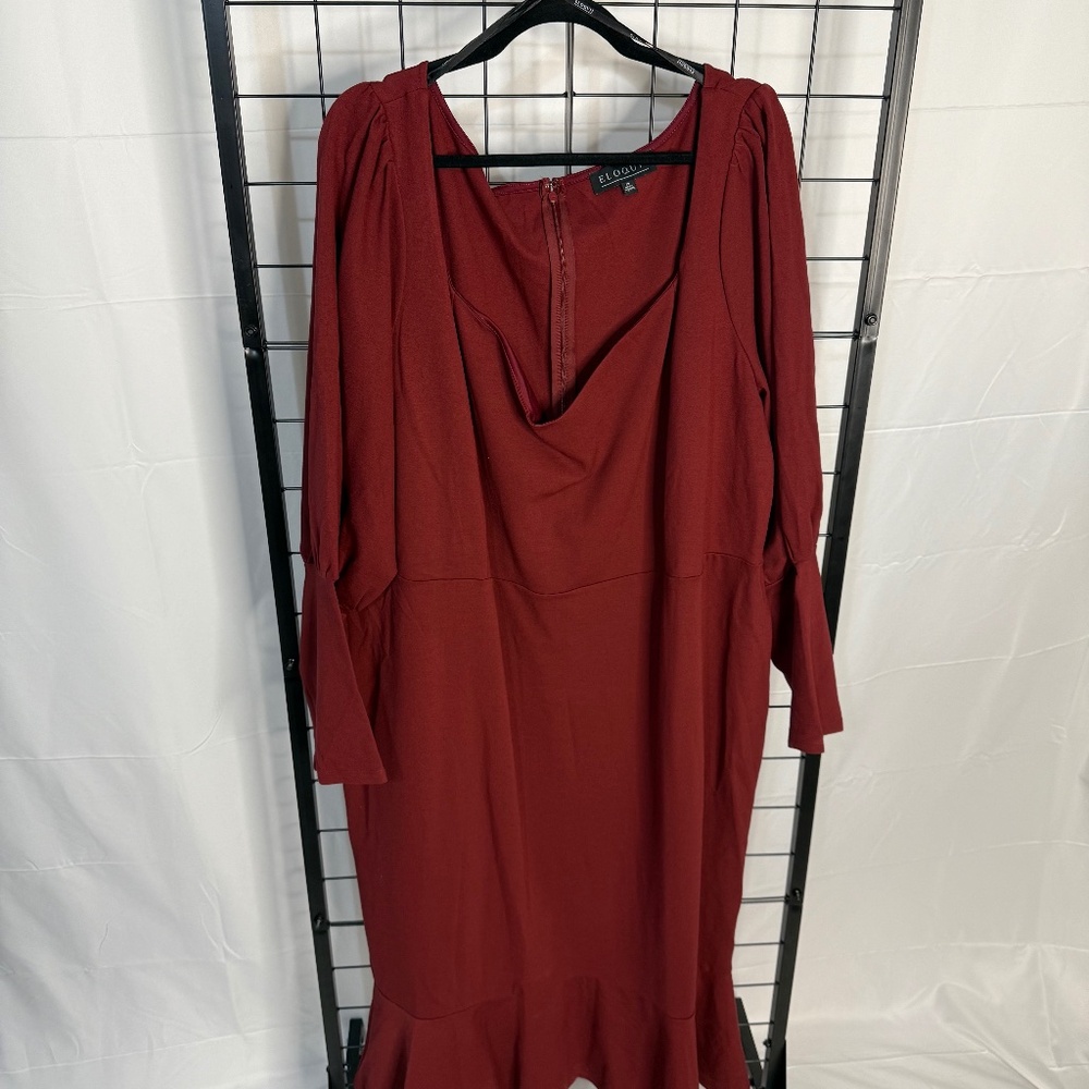 Eloquii Size 28 Deep Red Dress